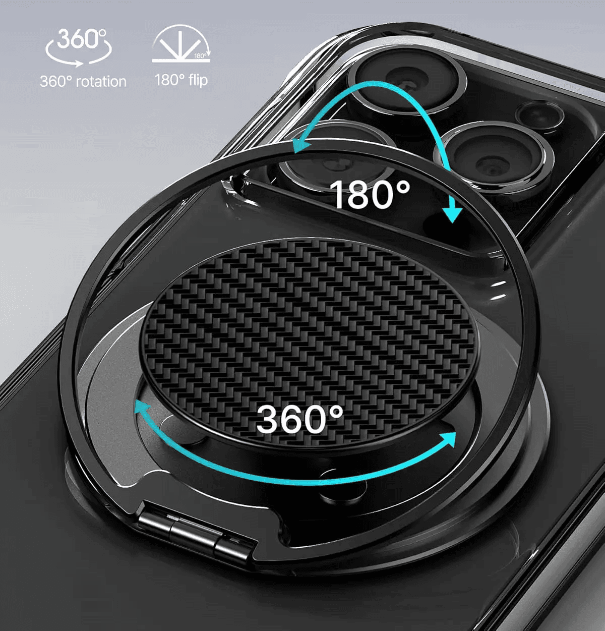 MagSafe iPhone Pop Socket with Stand - 360° Rotation, 180° flip Magnetic Ring Holder