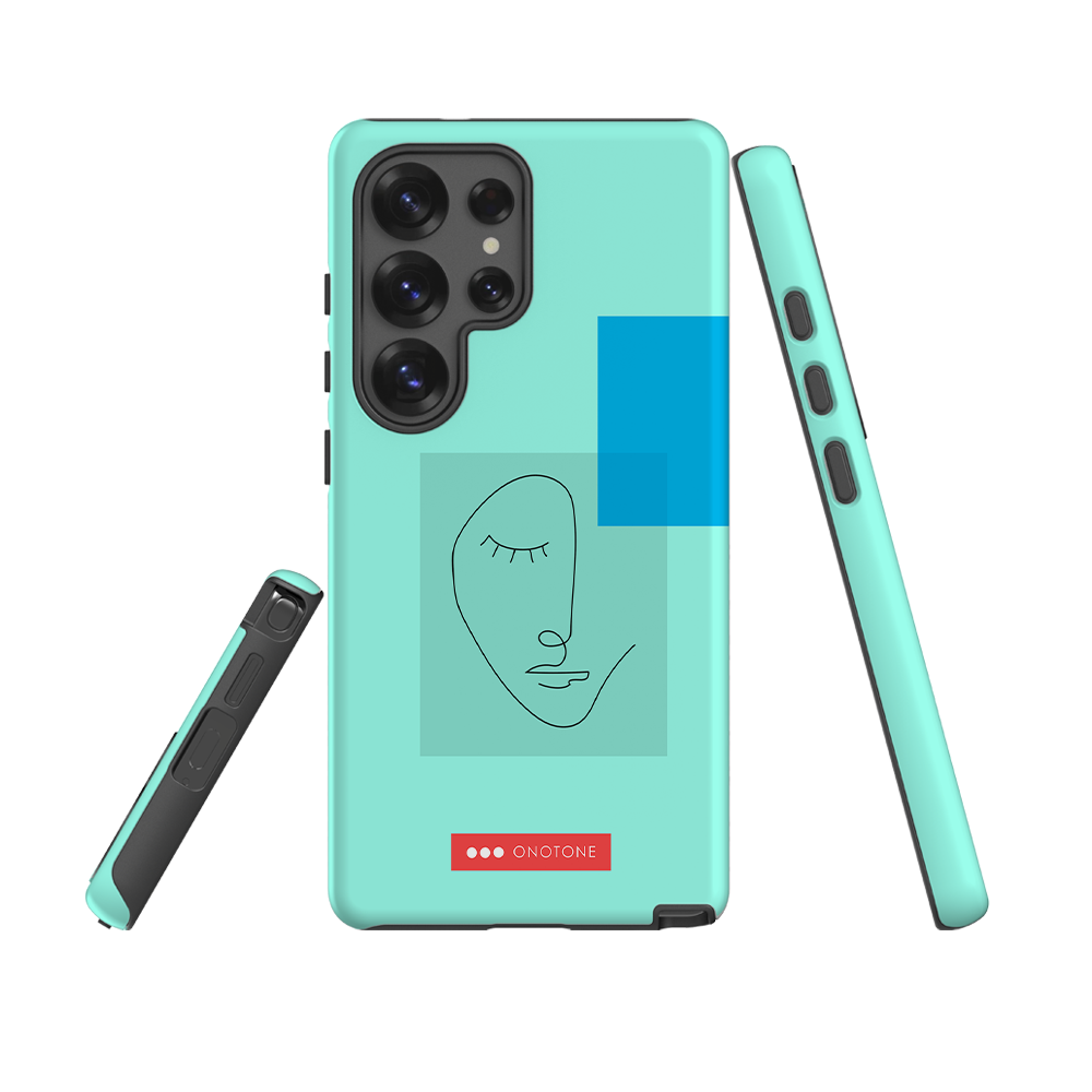 Double Layer Protection Blue Modern Samsung Galaxy Case