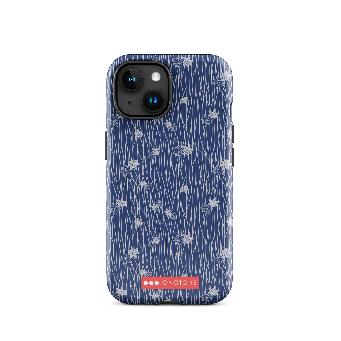 Japanese design indigo iPhone® Case with flower patterns