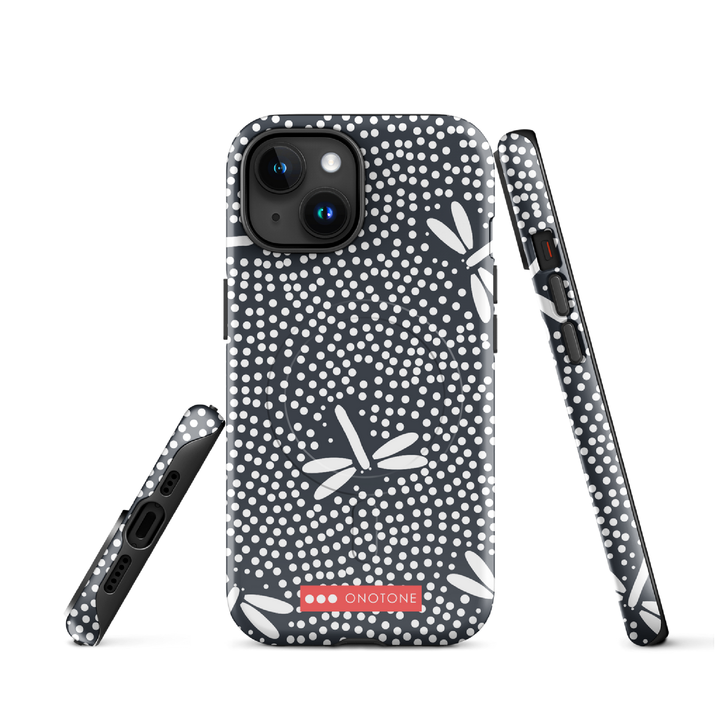 Japanese design indigo iPhone® Case with firefly patterns