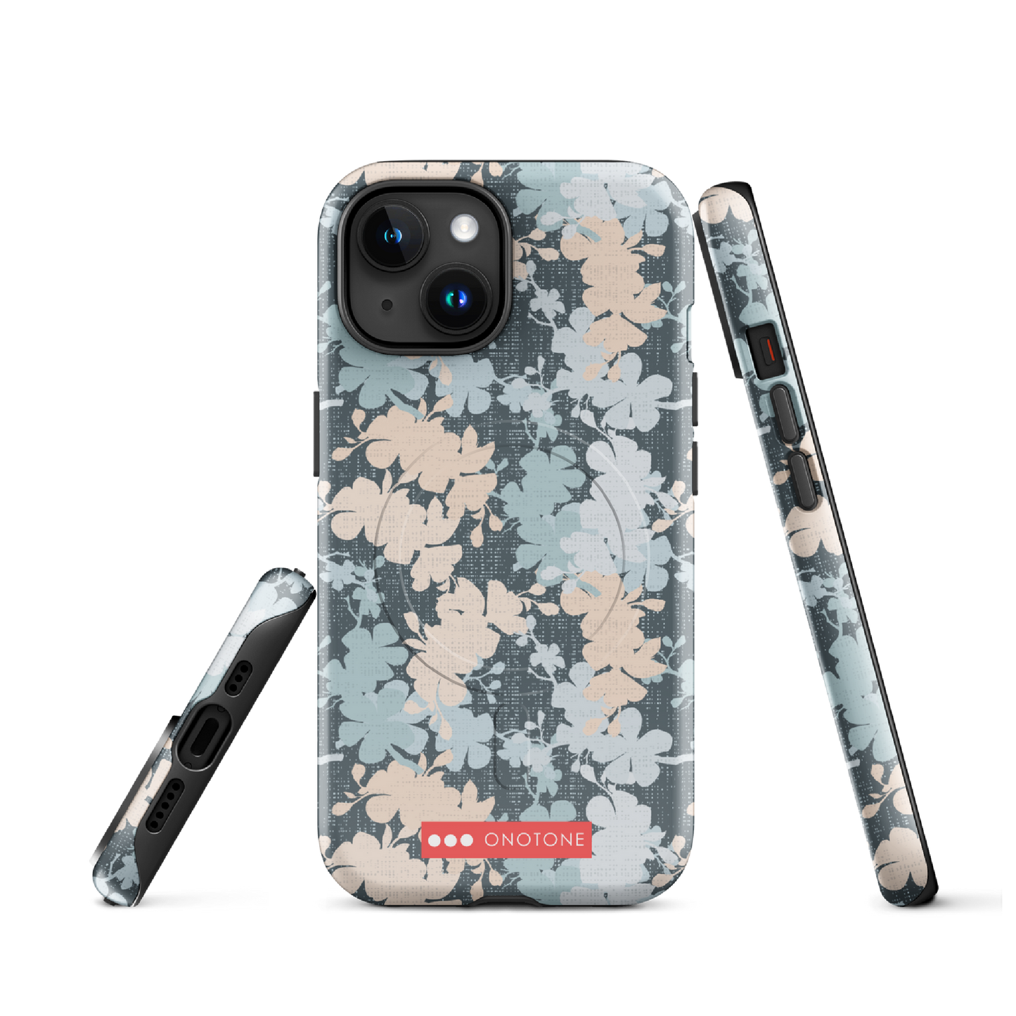 Japanese design indigo iPhone® Case with sakura flower patterns