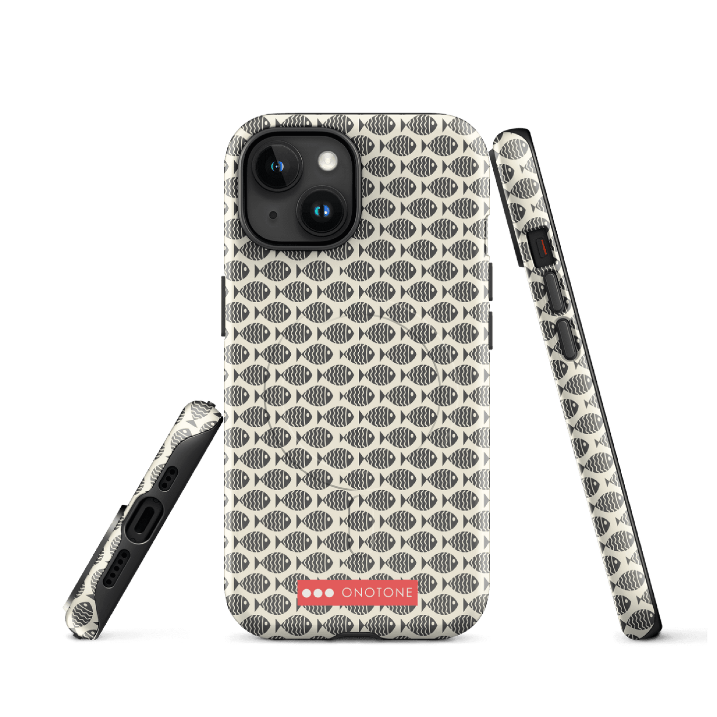 Japanese design indigo iPhone® Case with fish patterns (IND-022)