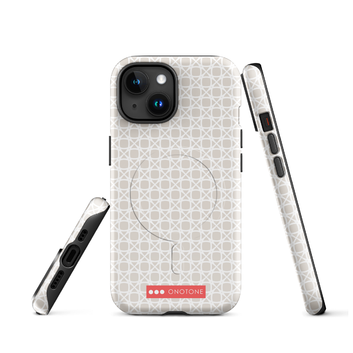 Japanese design indigo iPhone® Case with gray patterns