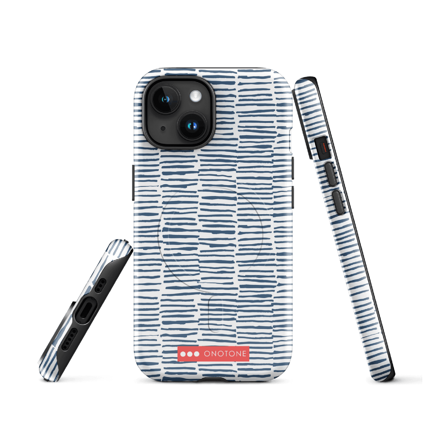 Japanese design indigo iPhone® Case with blue lines (IND-029)