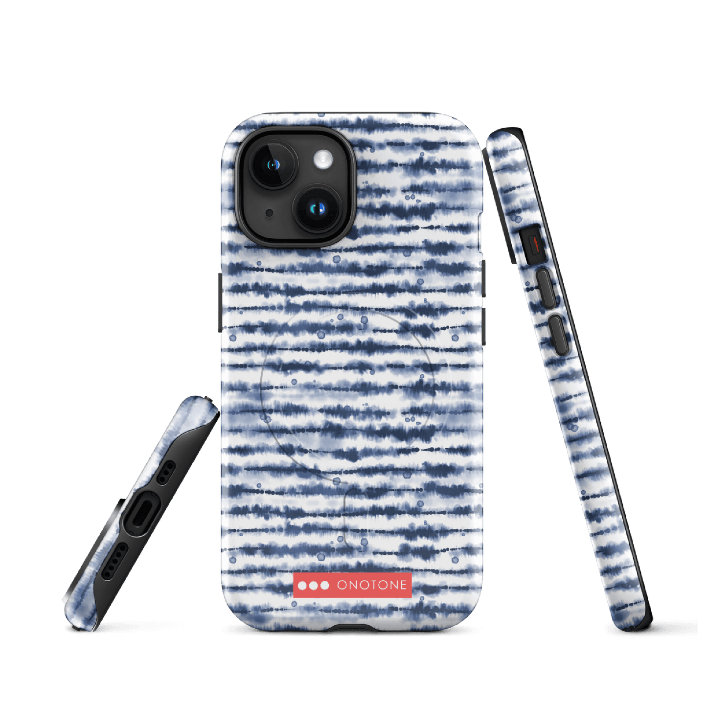 Japanese design indigo iPhone® Case with hand drawn patterns (IND-002)