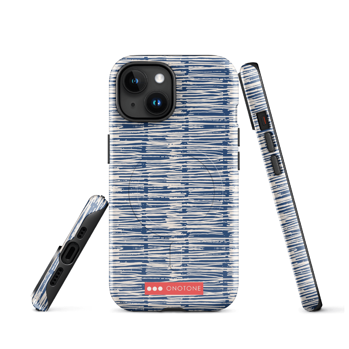 Japanese design indigo iPhone® Case with blue patterns (IND-032)