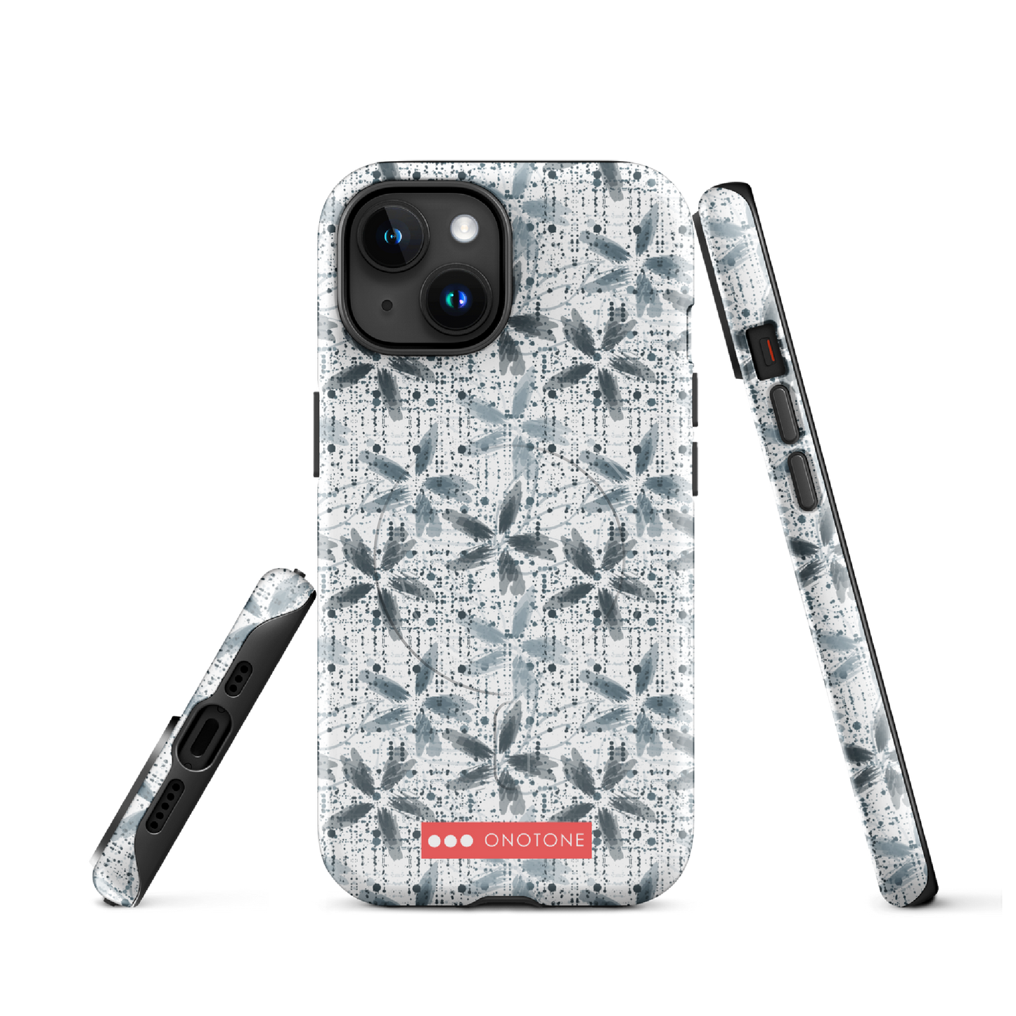 Japanese design indigo iPhone® Case with floral designs