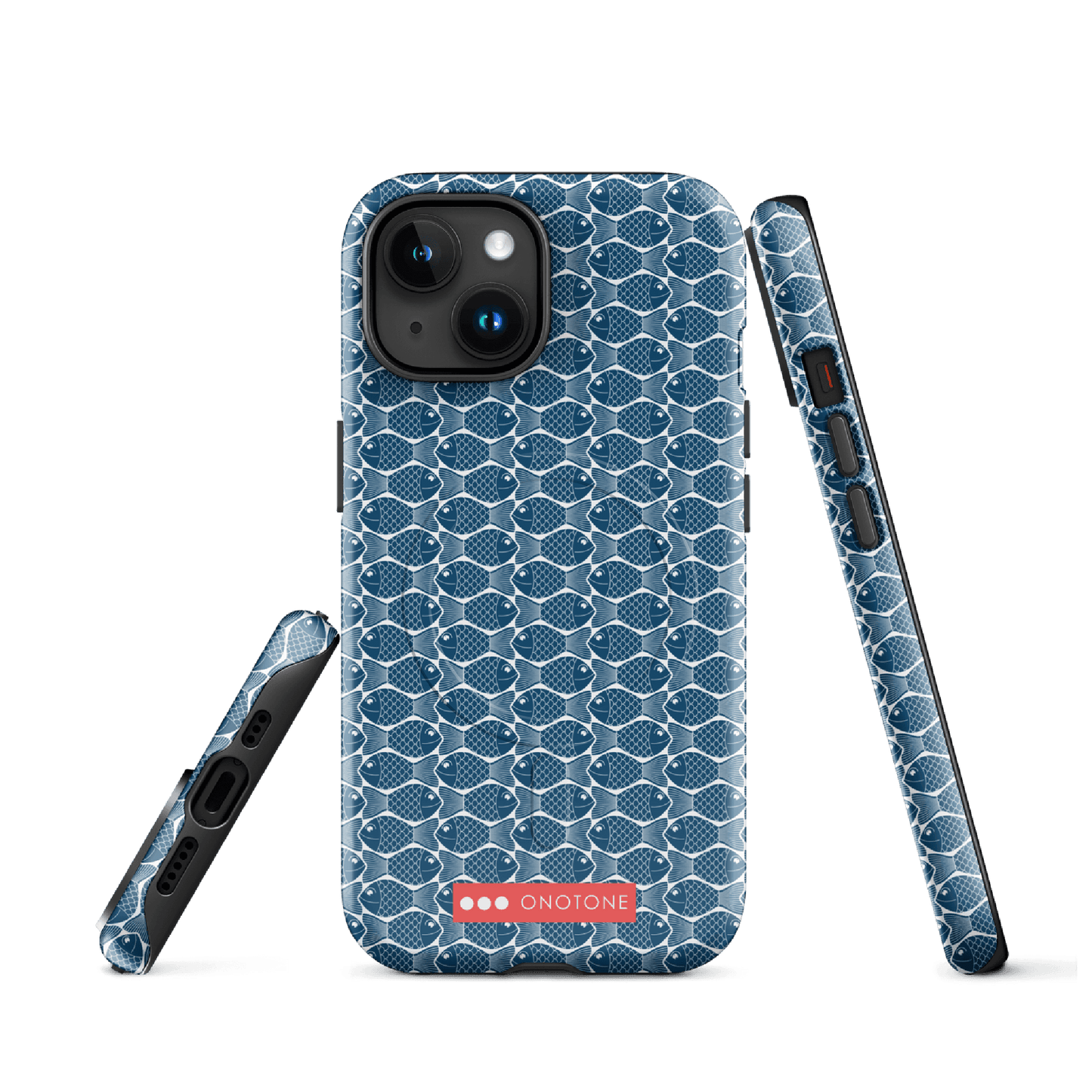 Japanese iPhone® Case with traditional Indigo fish patterns (IND-048)