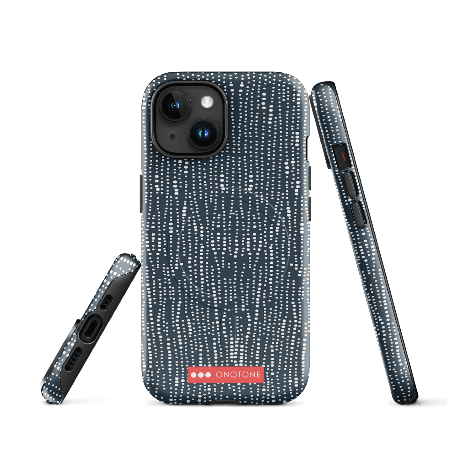 Japanese design indigo iPhone® Case with dotted patterns (IND-009)