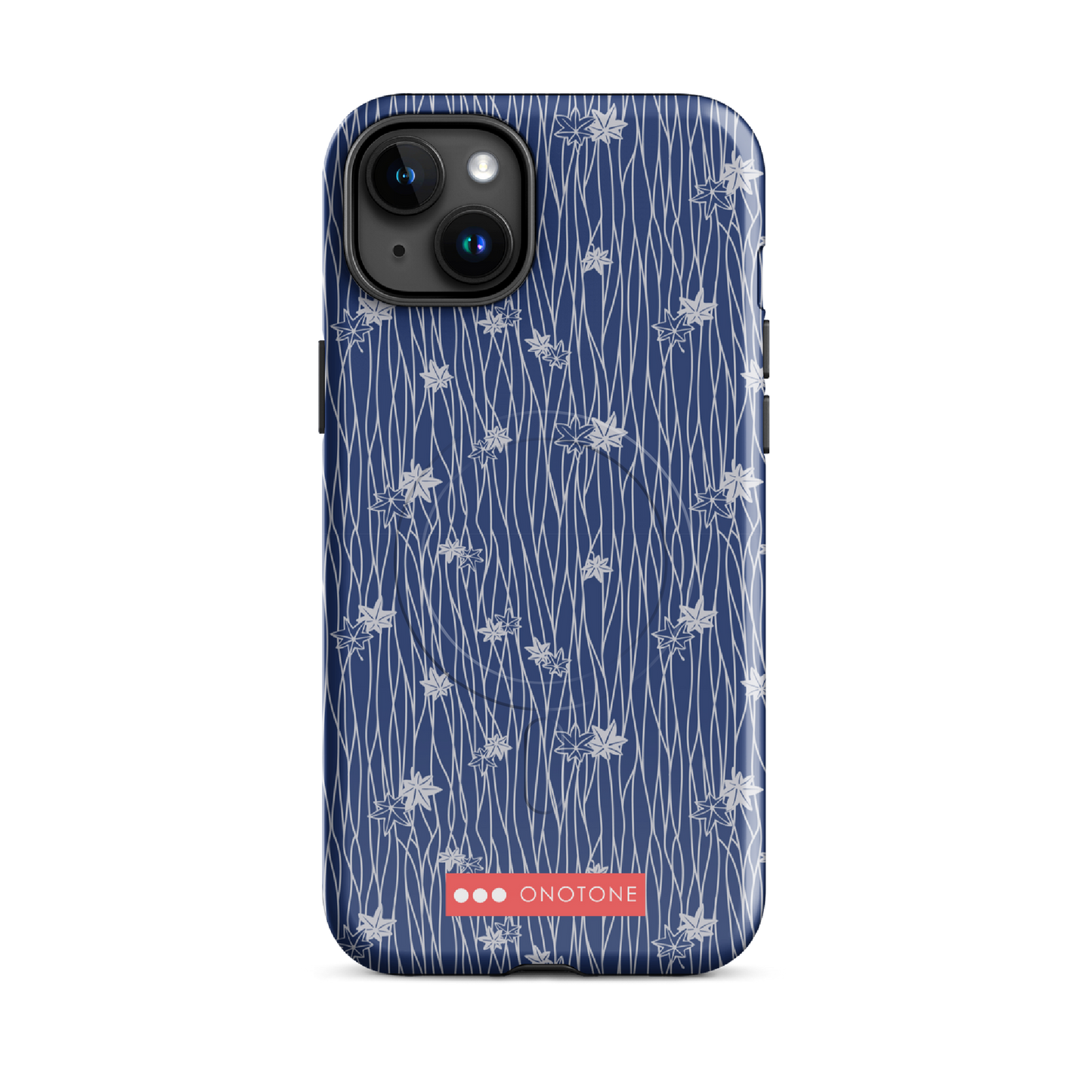 Japanese design indigo iPhone® Case with flower patterns