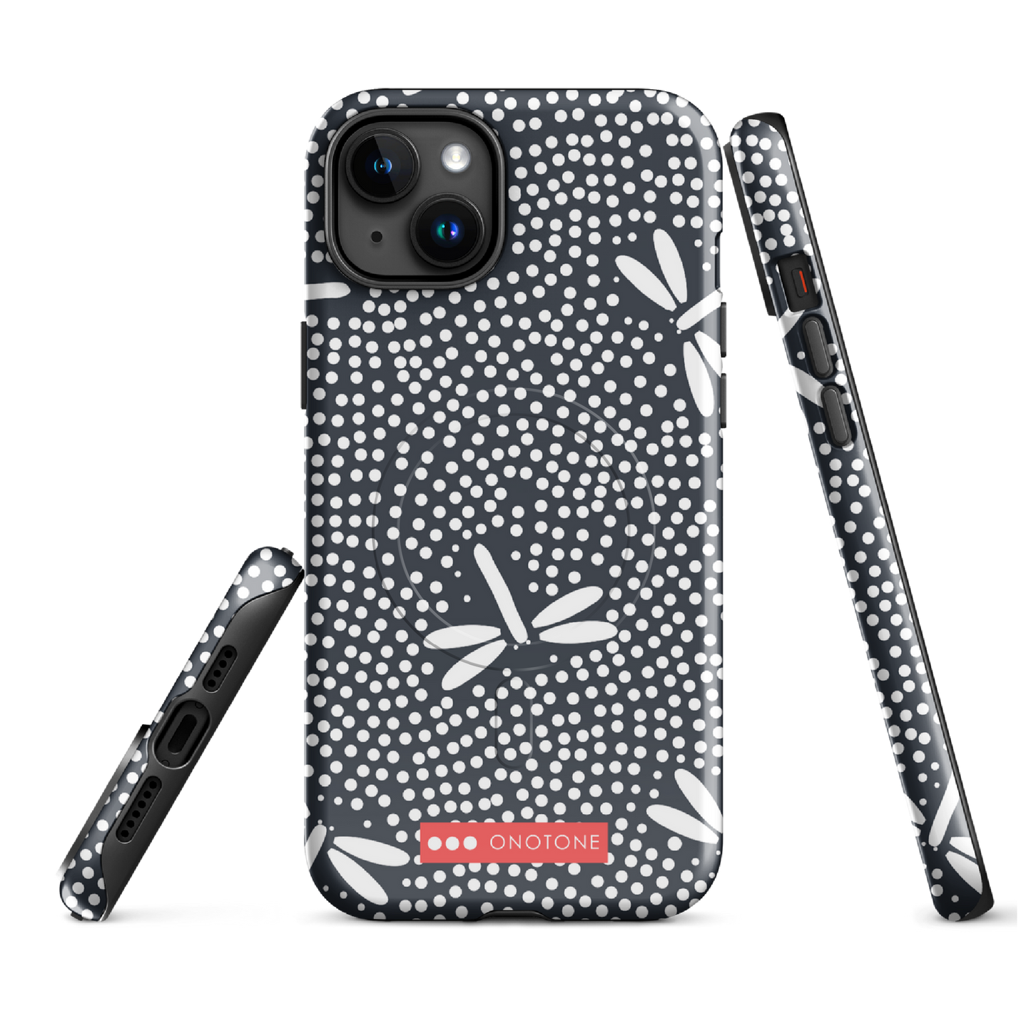 Japanese design indigo iPhone® Case with firefly patterns