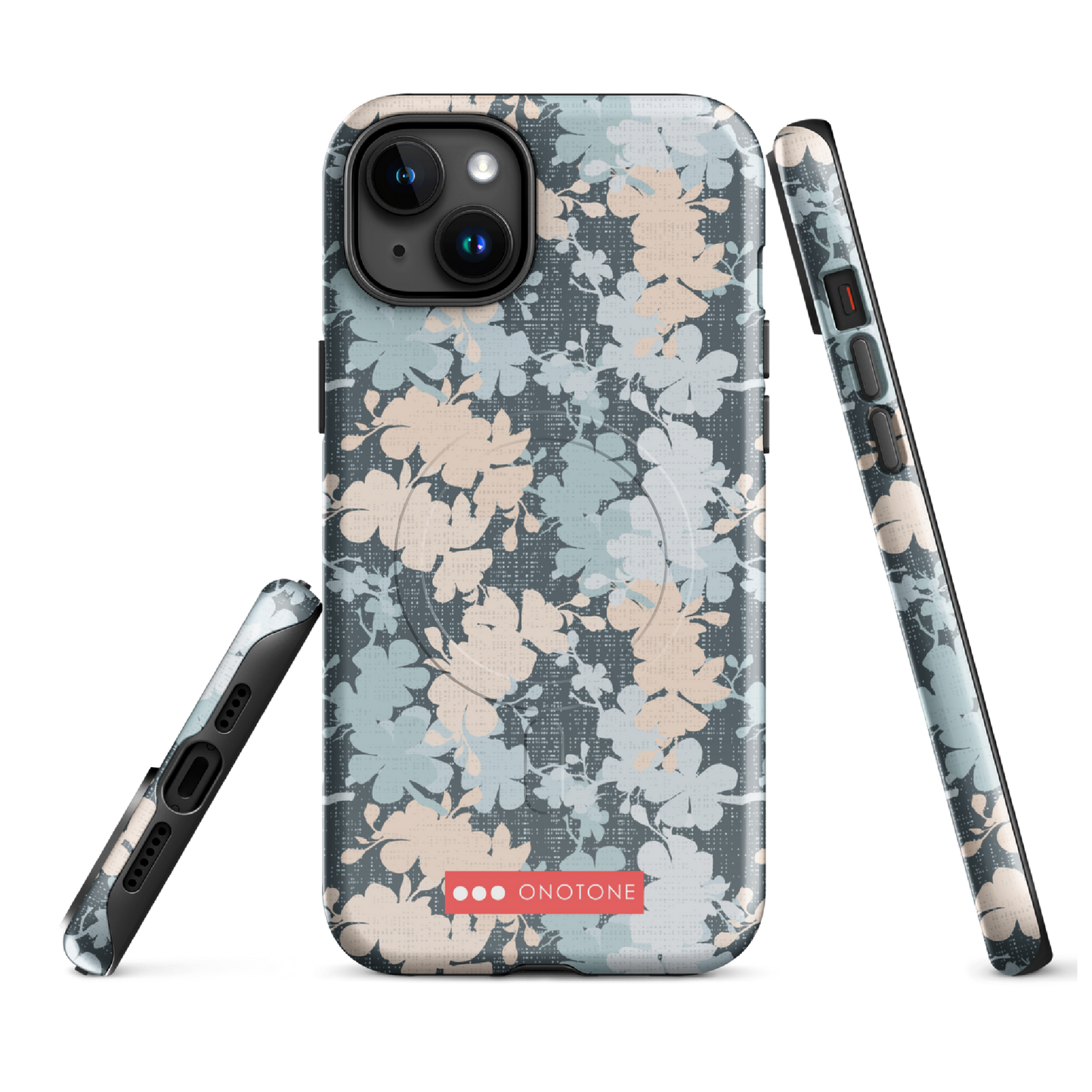 Japanese design indigo iPhone® Case with sakura flower patterns