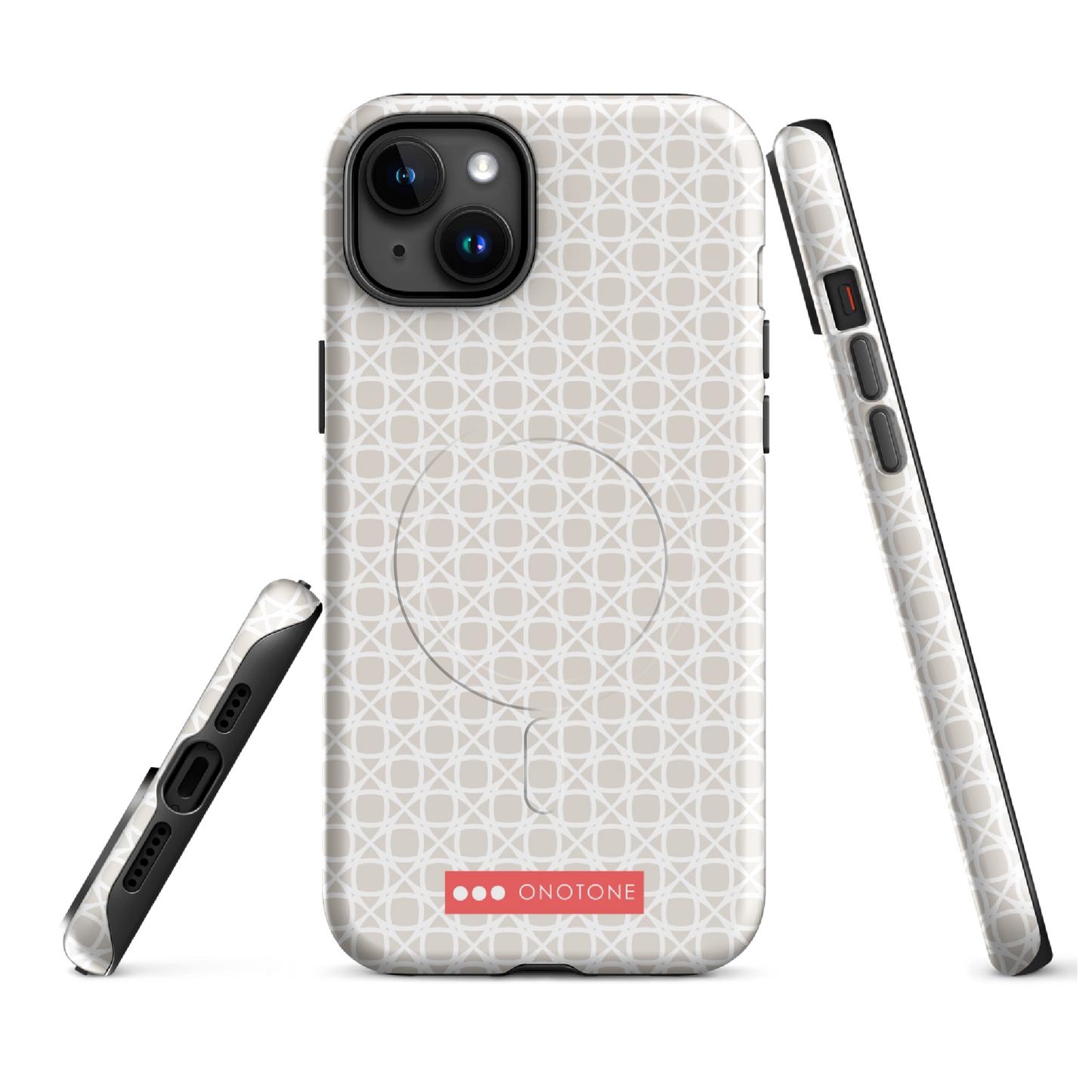Japanese design indigo iPhone® Case with gray patterns