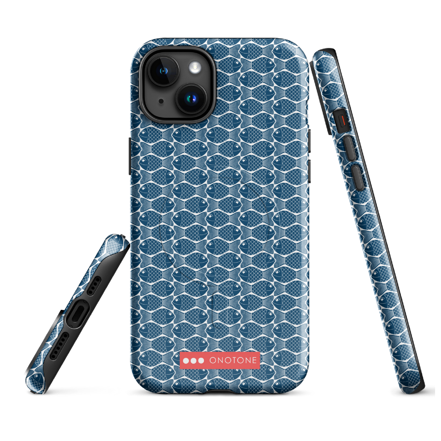 Japanese iPhone® Case with traditional Indigo fish patterns (IND-048)