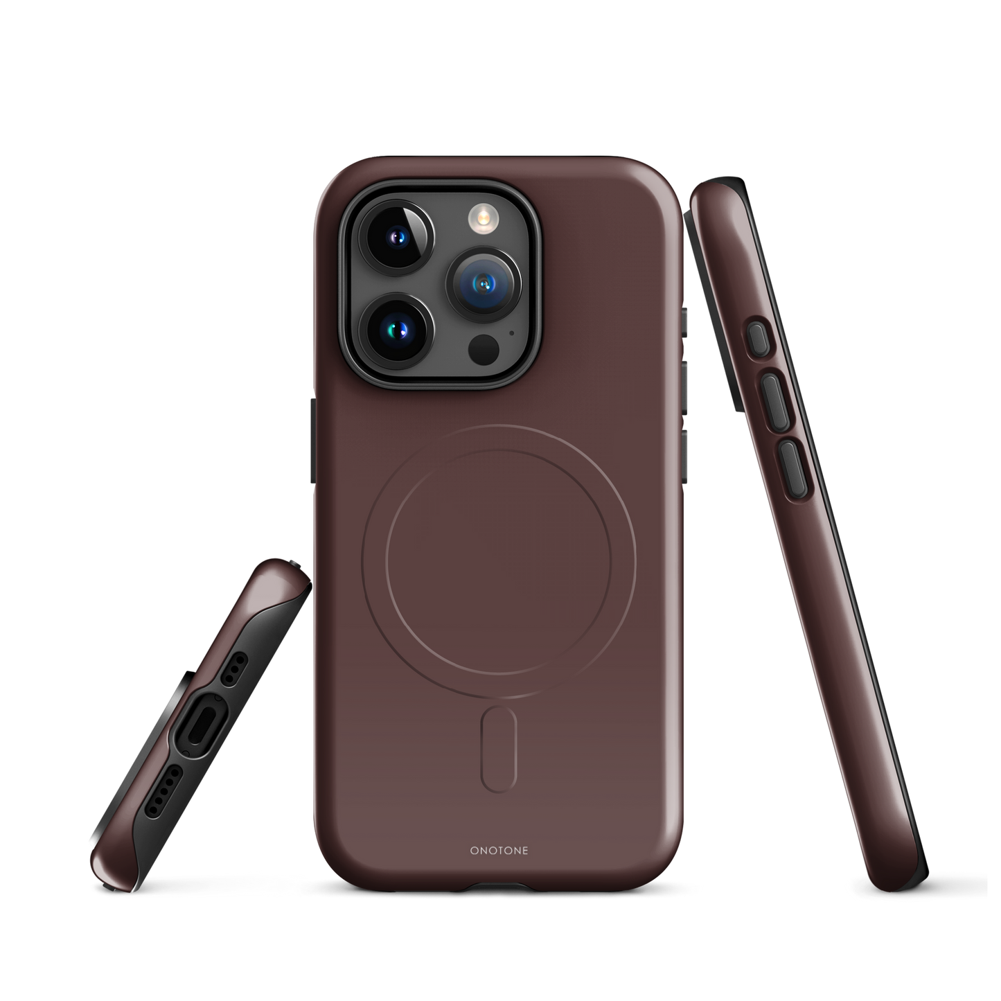 GRAY MINIMALIST IPHONE® CASE - PANTONE® BITTER CHOCOLATE