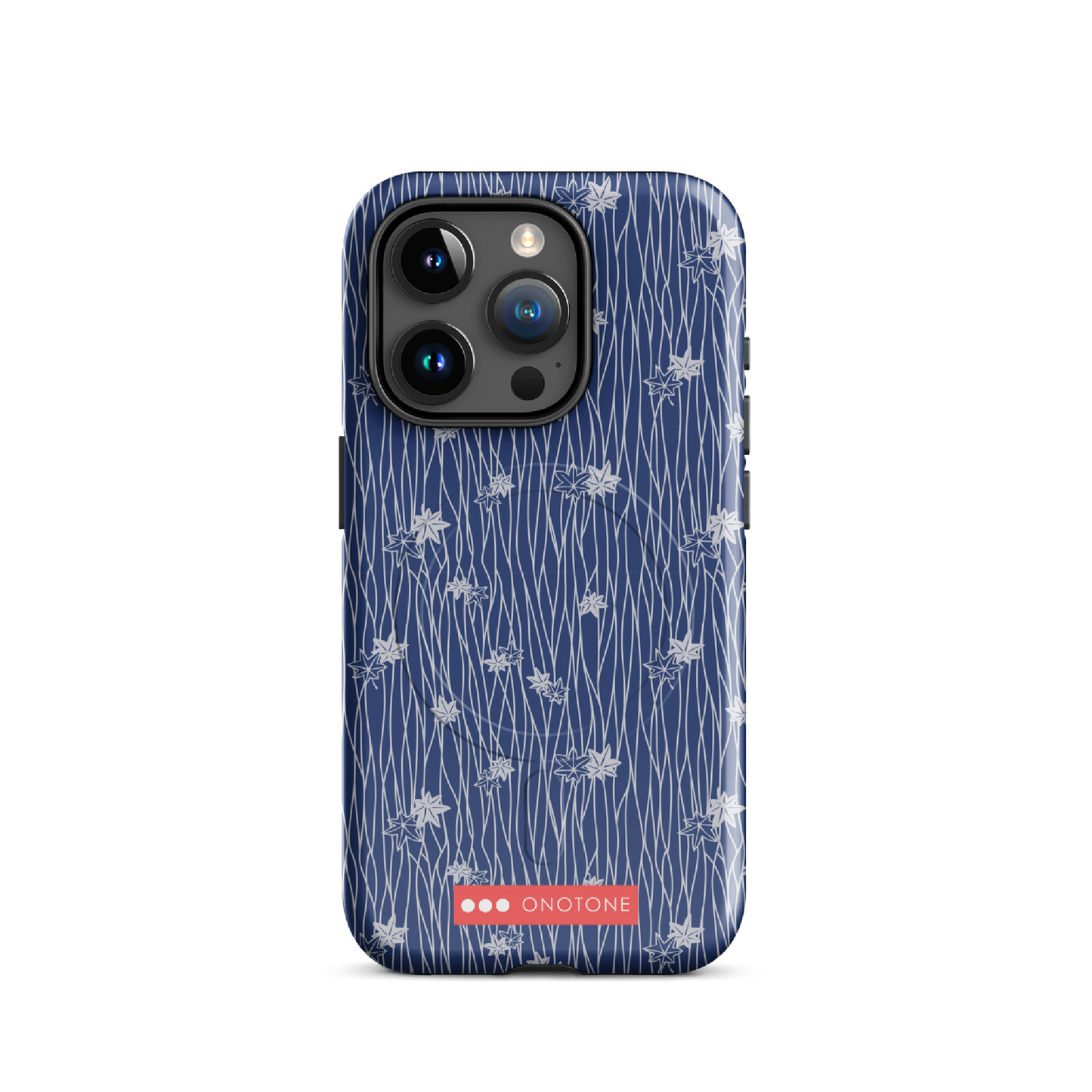 Japanese design indigo iPhone® Case with flower patterns