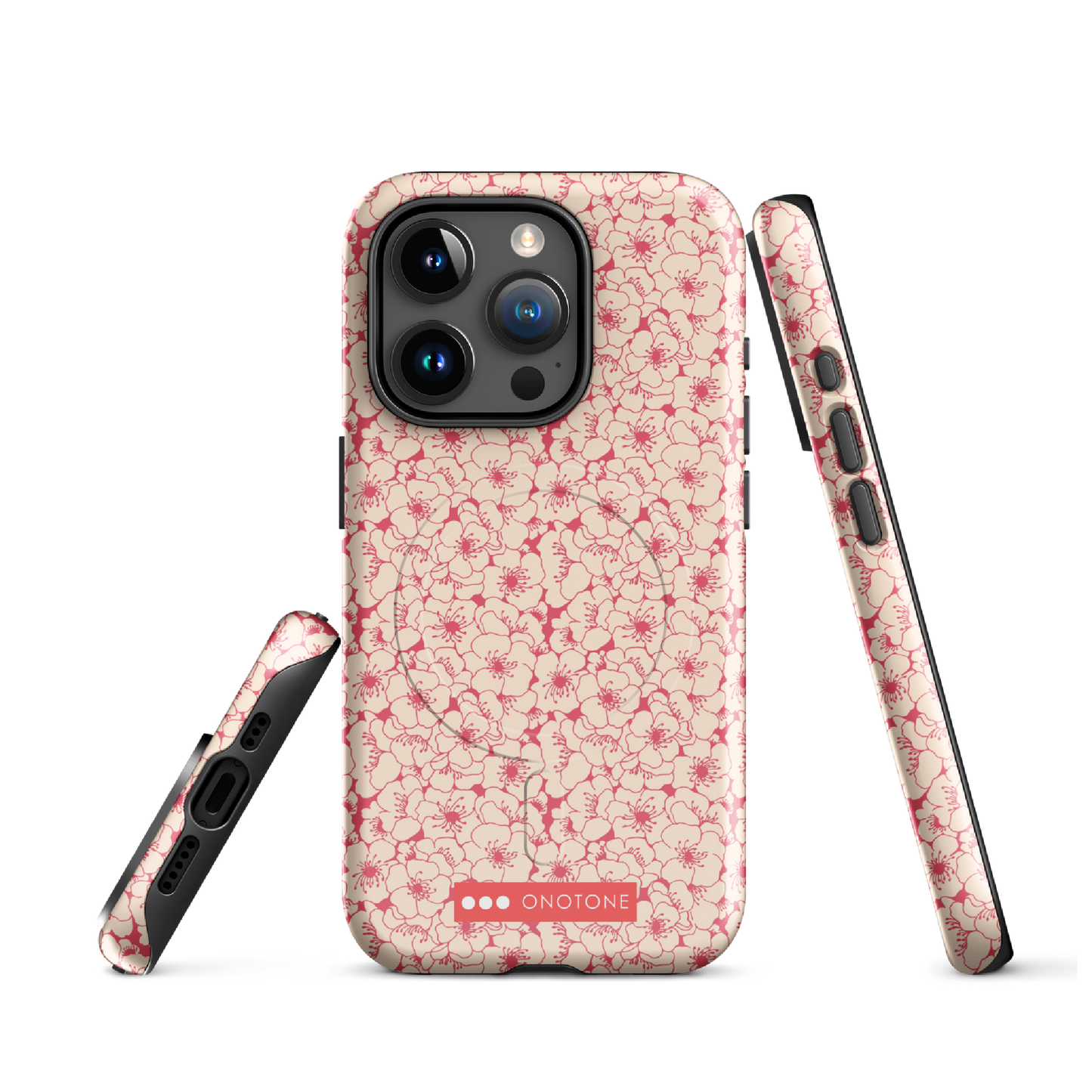 Japanese design indigo iPhone® Case with sakura patterns