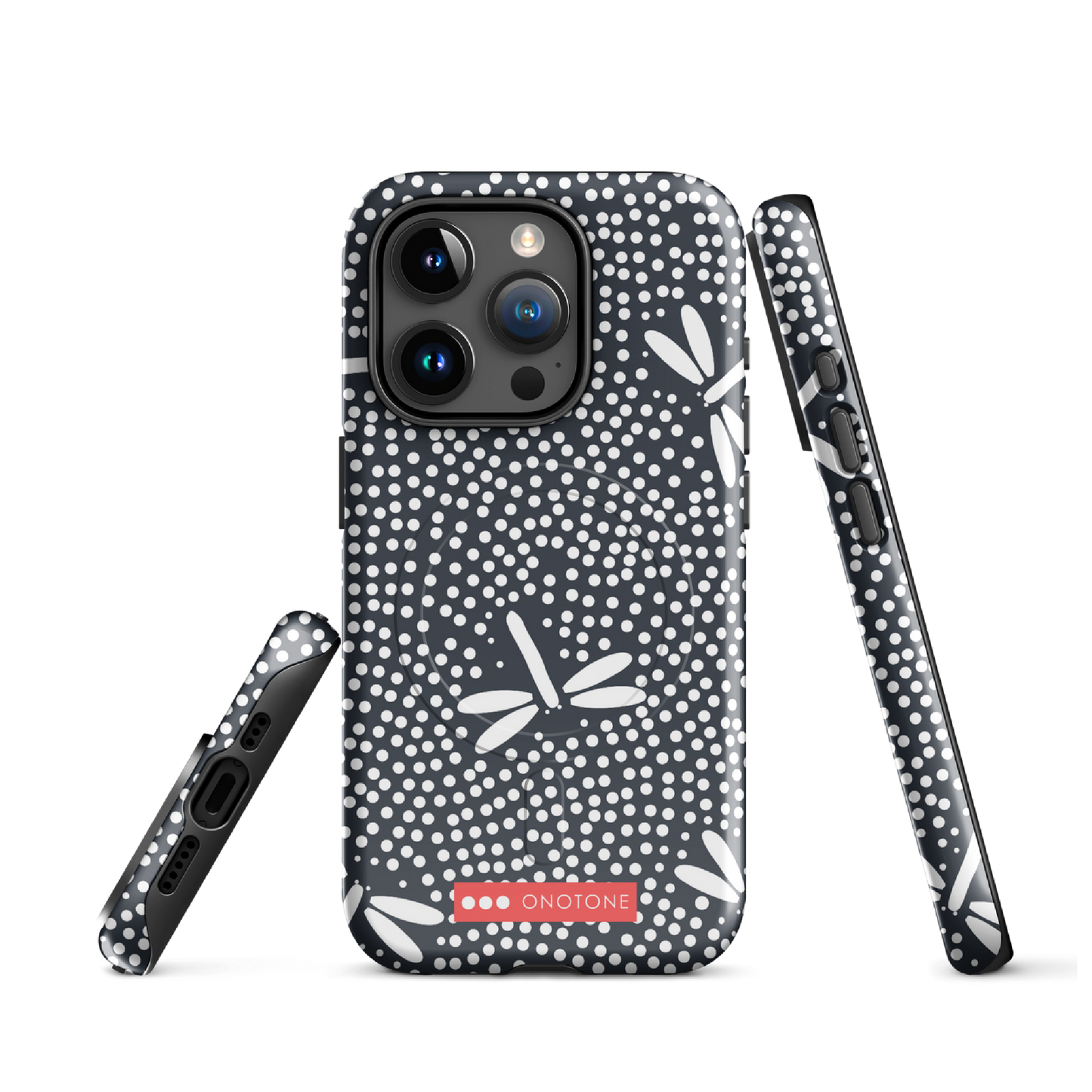 Japanese design indigo iPhone® Case with firefly patterns