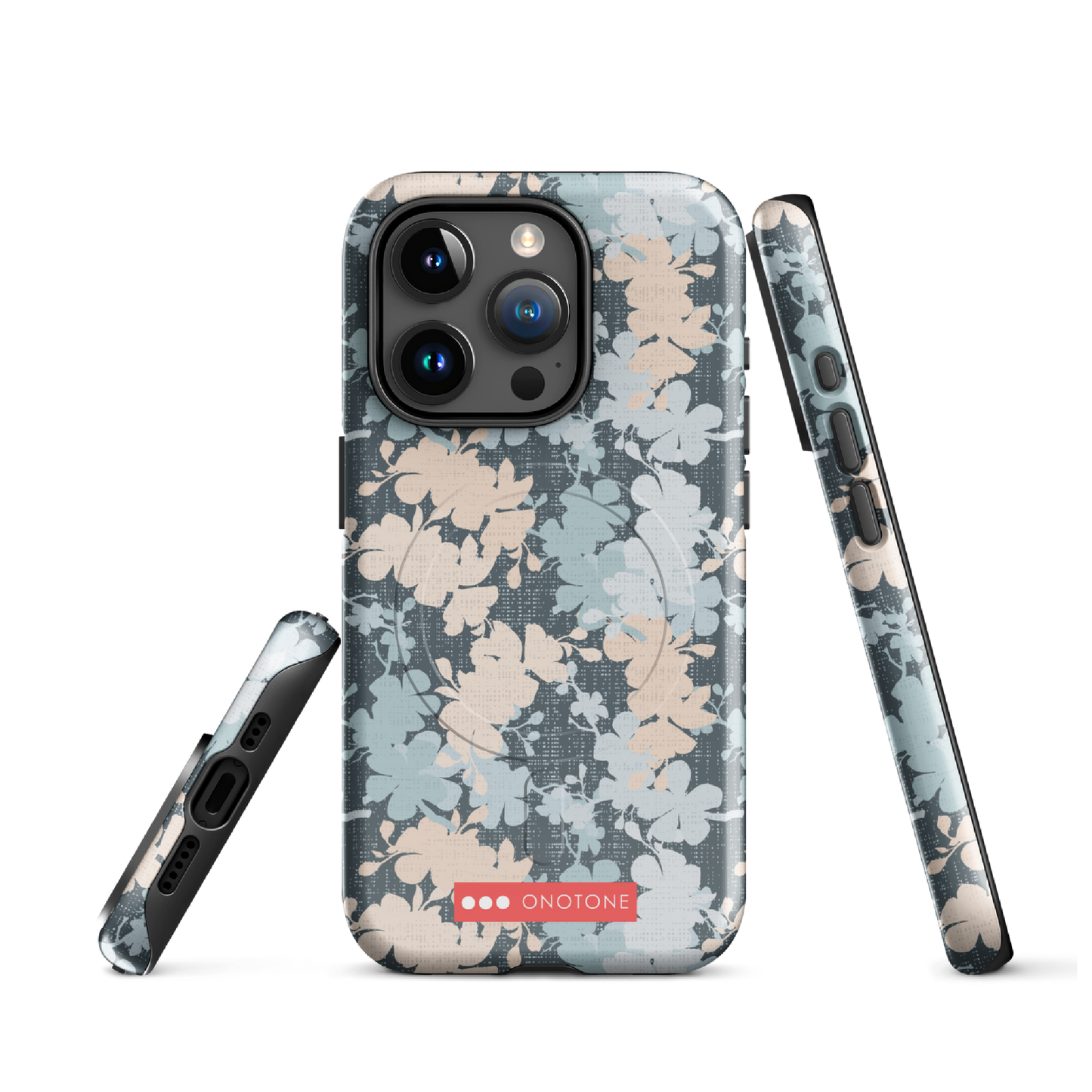 Japanese design indigo iPhone® Case with sakura flower patterns