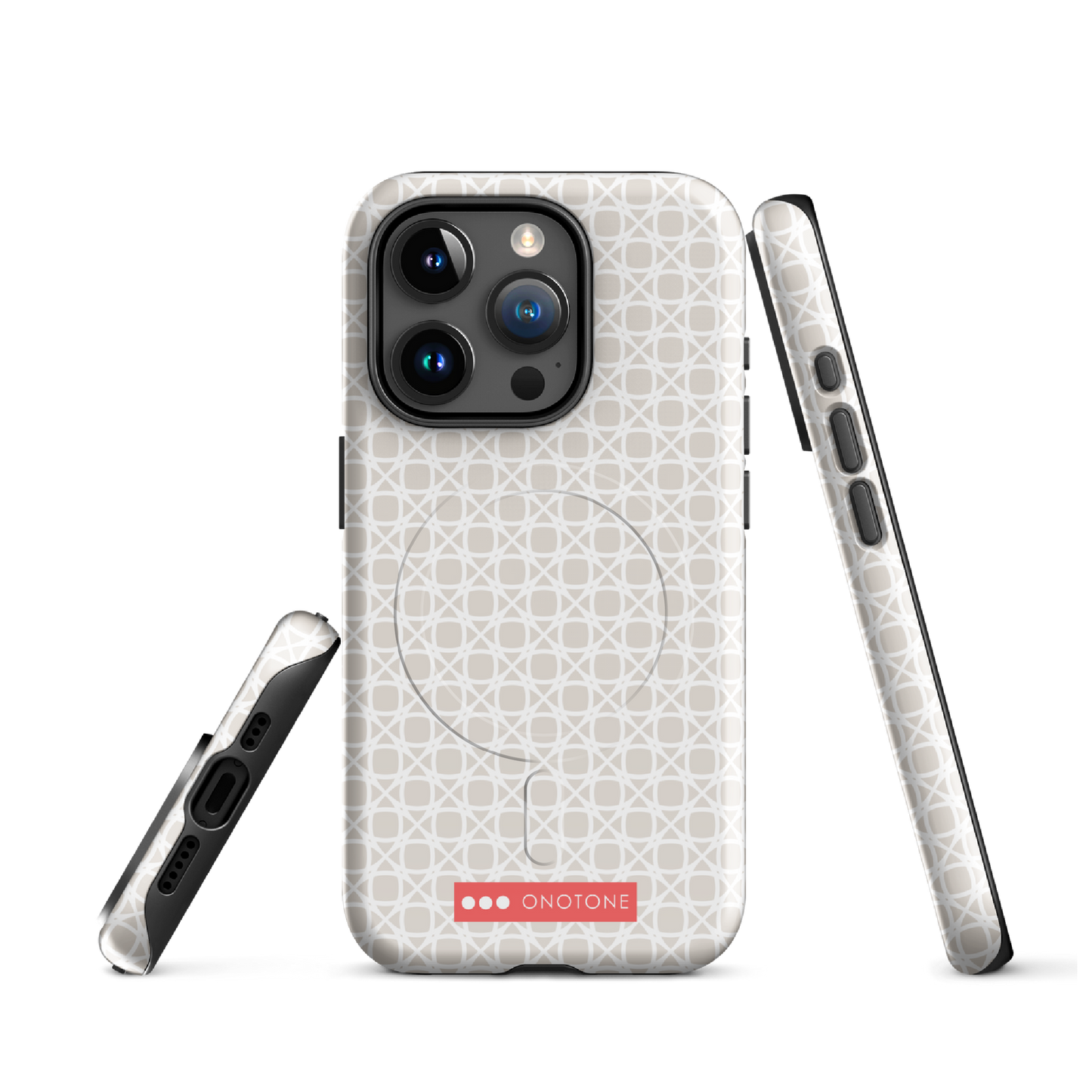 Japanese design indigo iPhone® Case with gray patterns