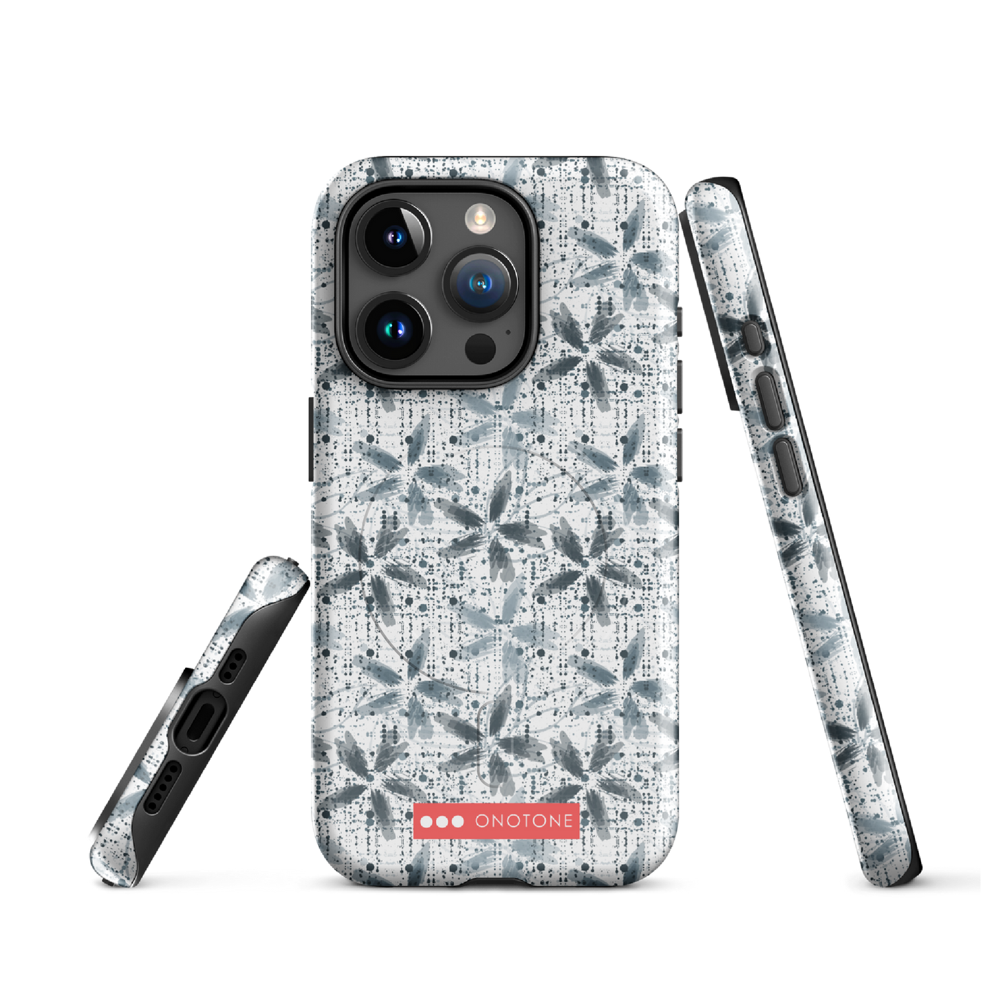 Japanese design indigo iPhone® Case with floral designs