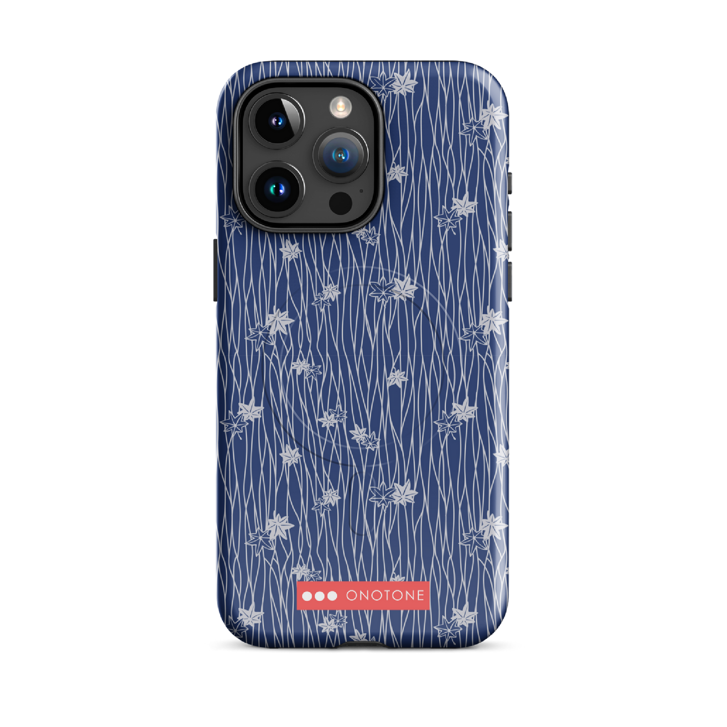 Japanese design indigo iPhone® Case with flower patterns