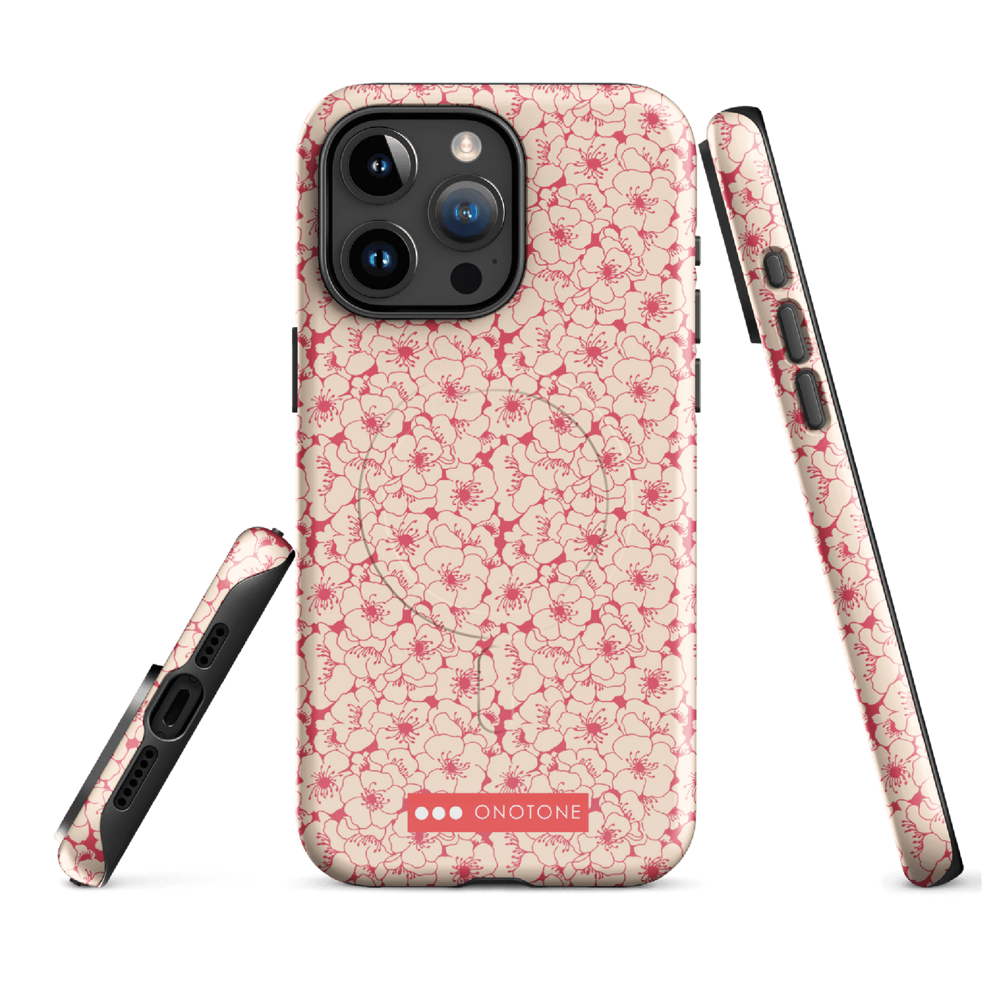 Japanese design indigo iPhone® Case with sakura patterns (IND-012)