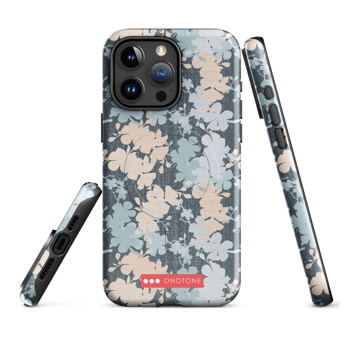 Japanese design indigo iPhone® Case with sakura flower patterns