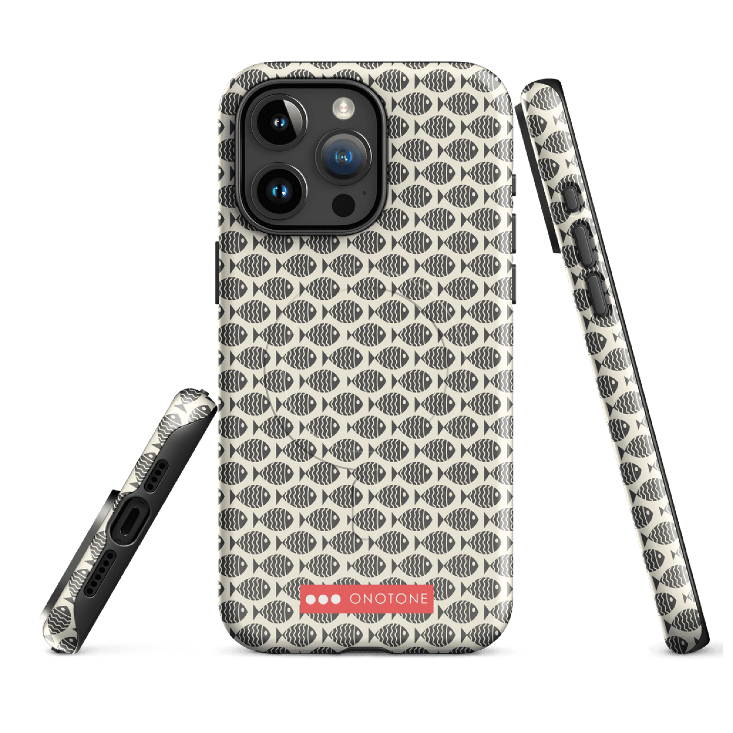 Japanese design indigo iPhone® Case with fish patterns (IND-022)