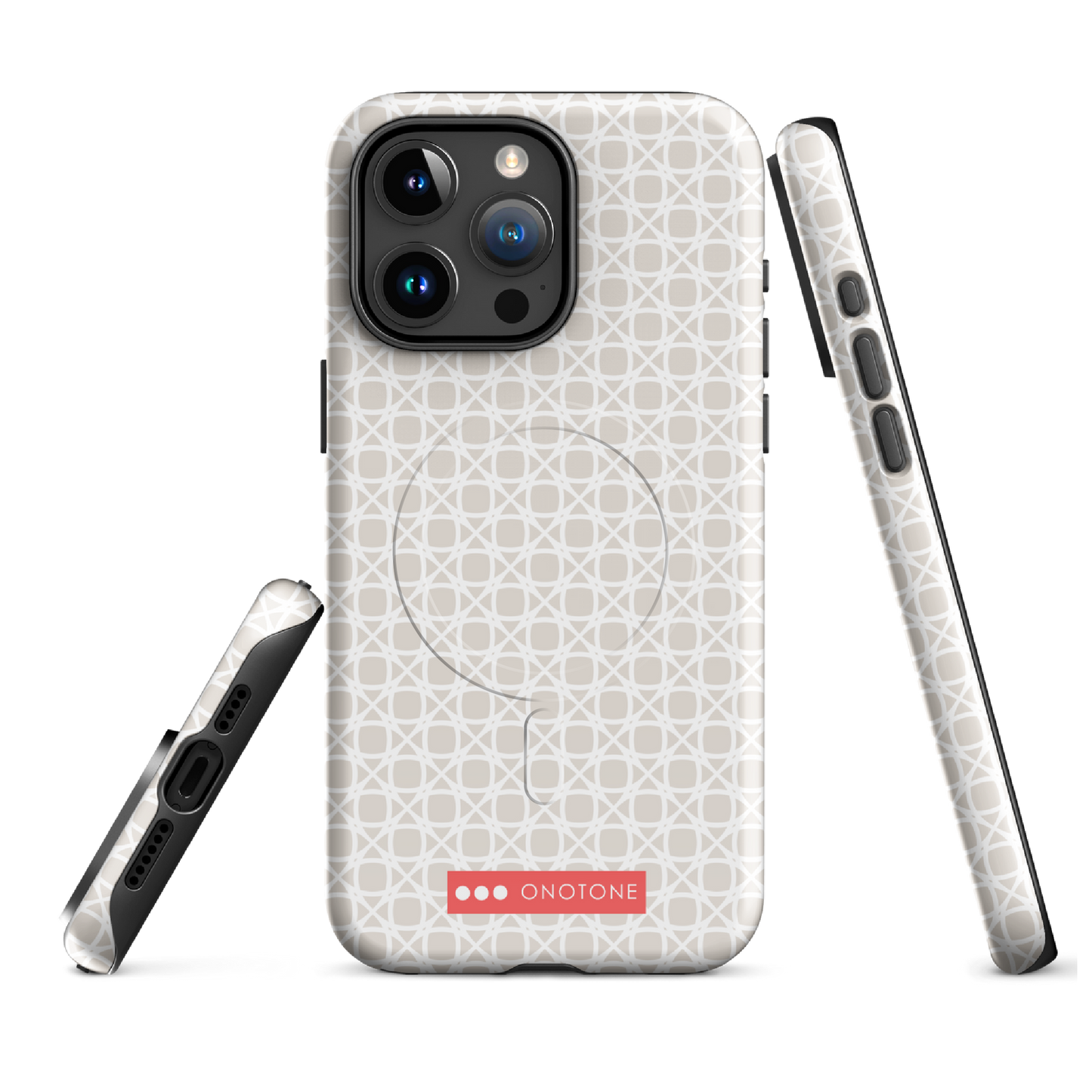 Japanese design indigo iPhone® Case with gray patterns