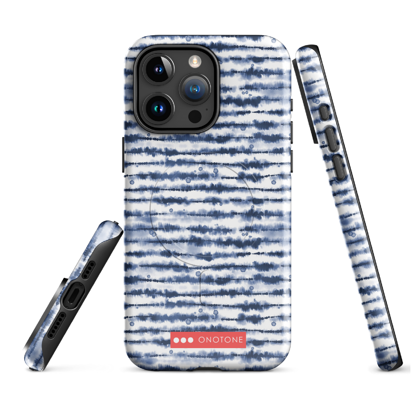 Japanese design indigo iPhone® Case with hand drawn patterns