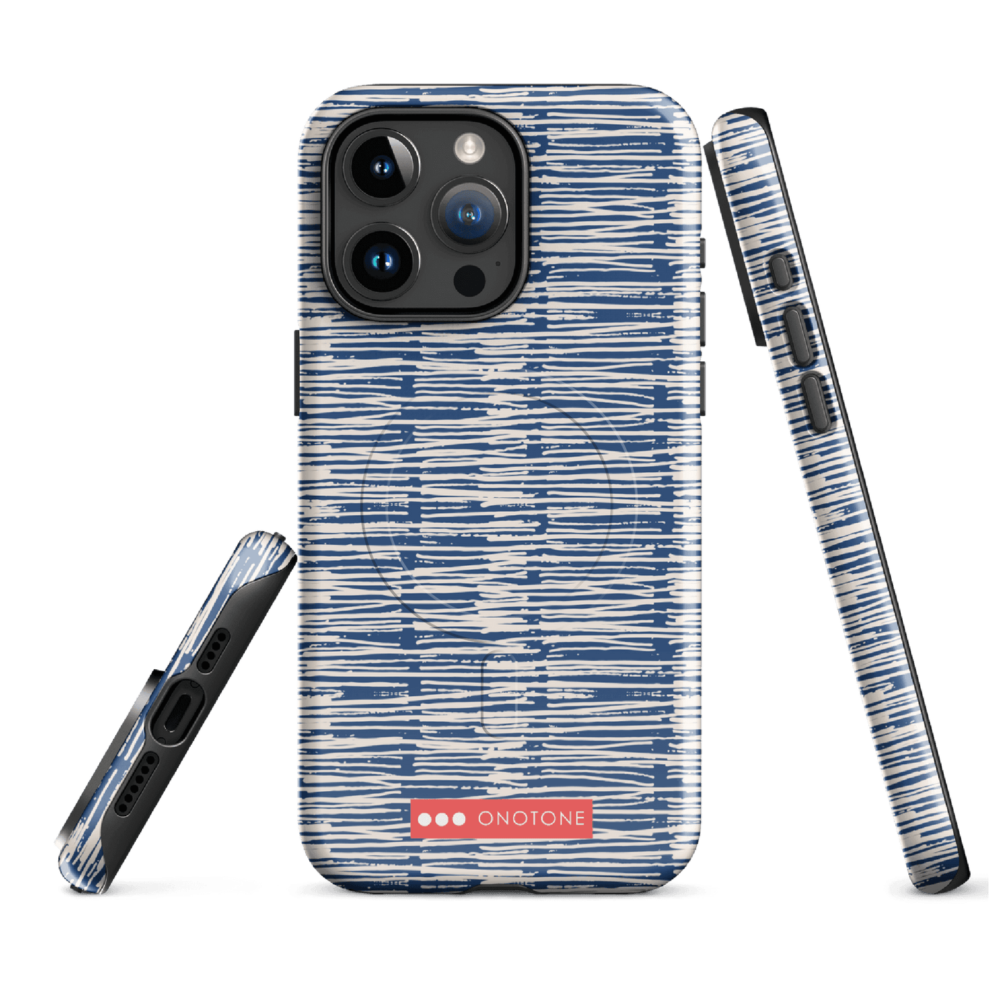 Japanese design indigo iPhone® Case with blue patterns (IND-032)