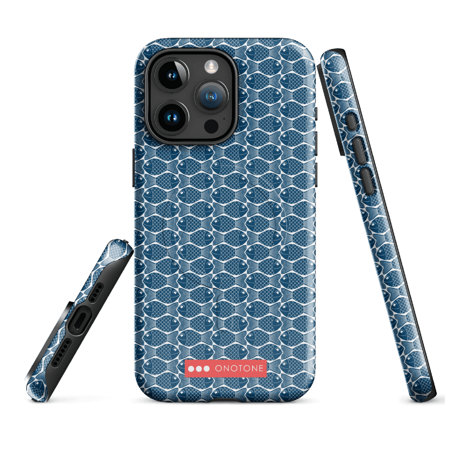 Japanese iPhone® Case with traditional Indigo fish patterns (IND-048)