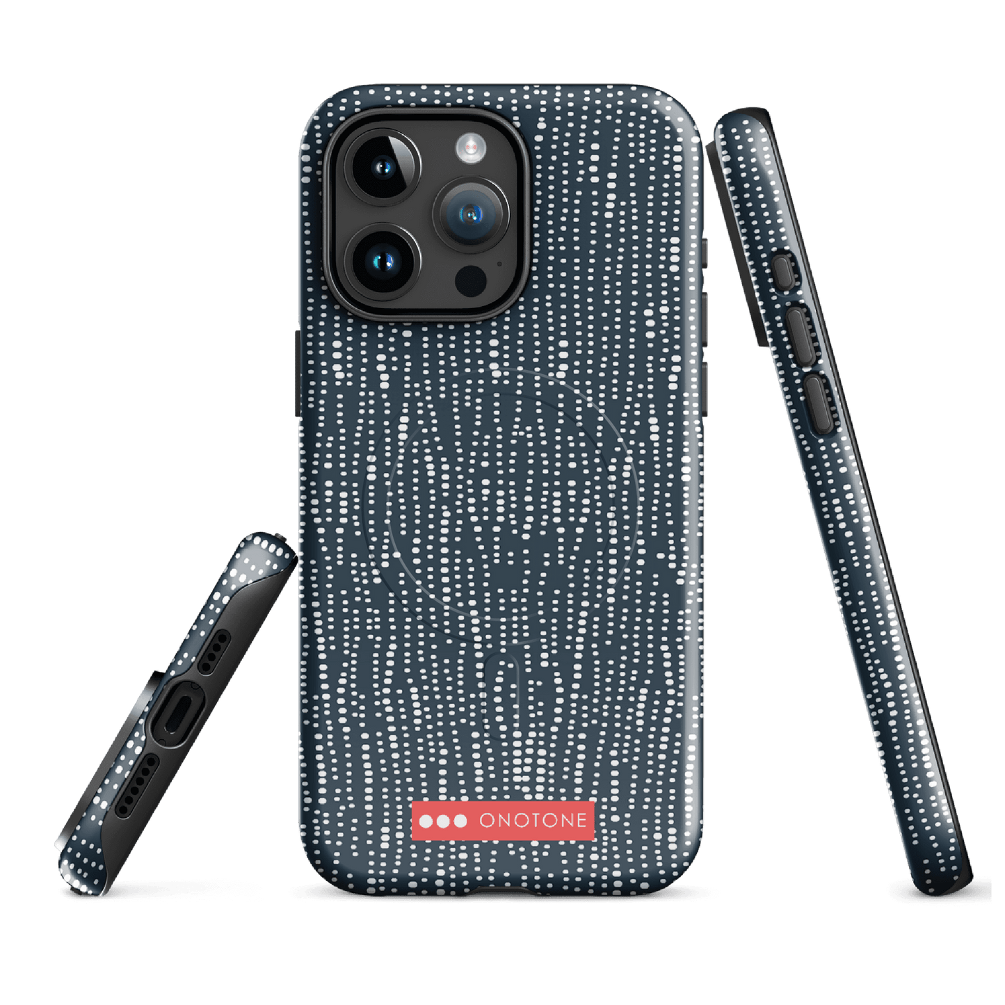 Japanese design indigo iPhone® Case with dotted patterns (IND-009)