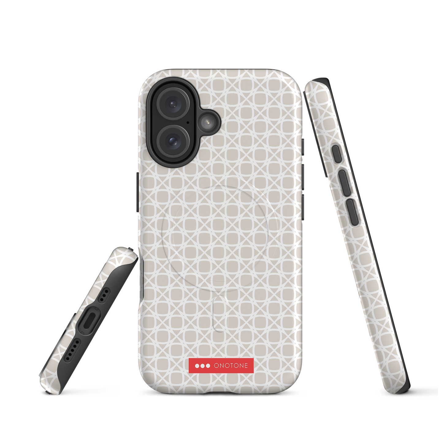 Japanese design indigo iPhone® Case with gray patterns