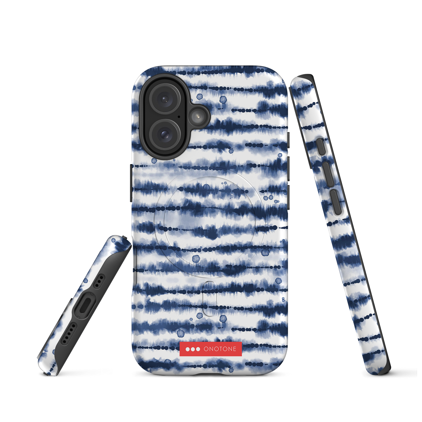 Japanese design indigo iPhone® Case with hand drawn patterns