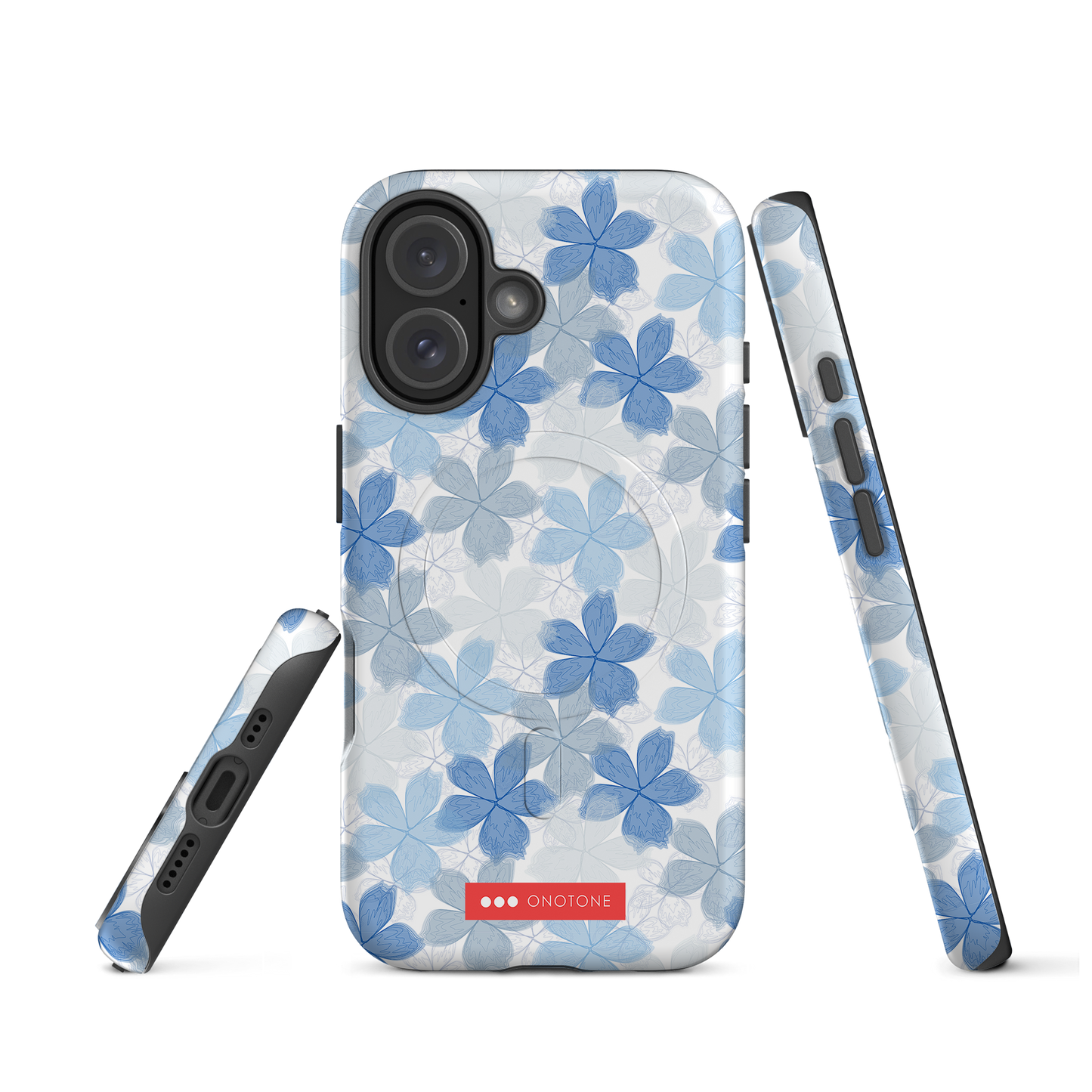Japanese design indigo iPhone® Case with floral patterns