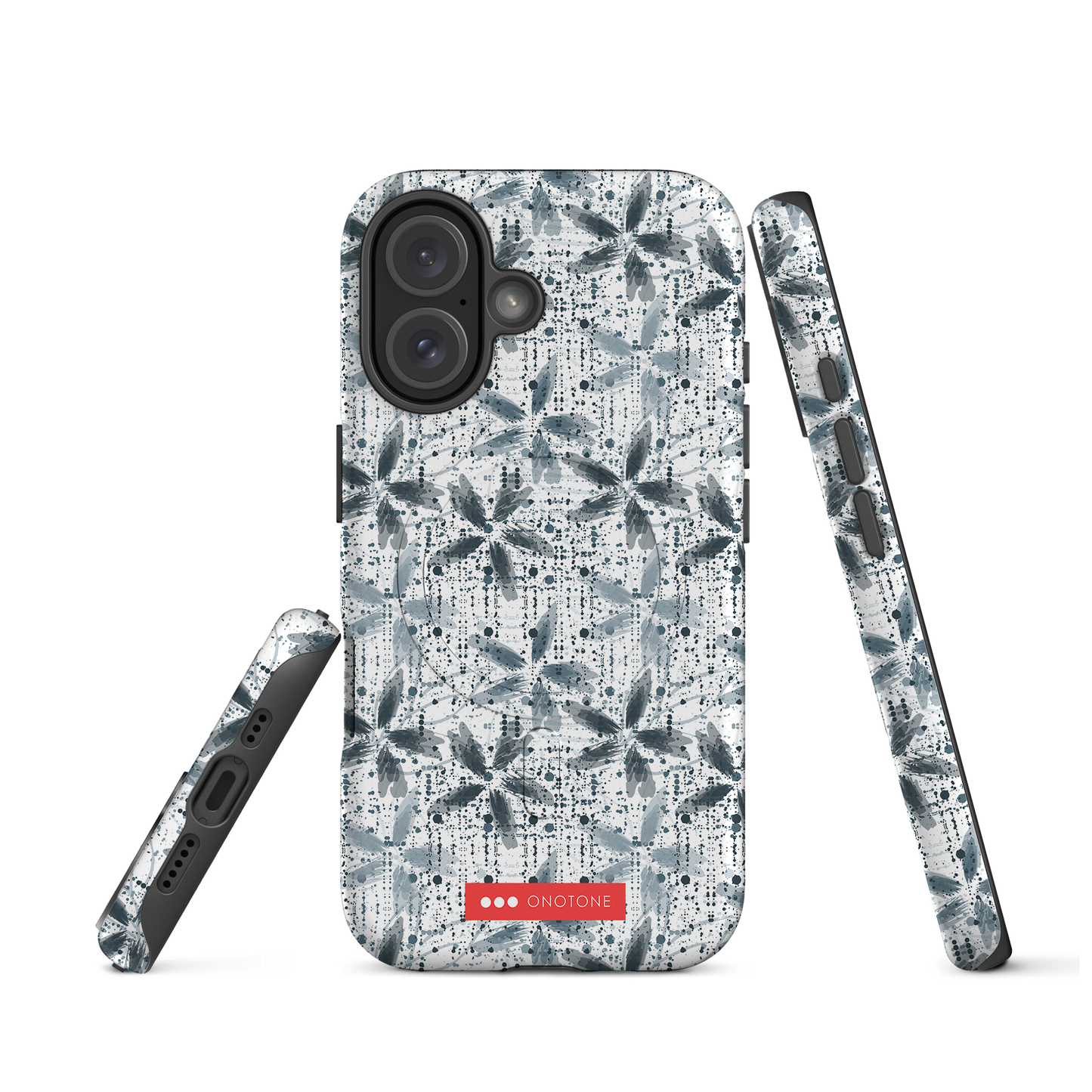 Japanese design indigo iPhone® Case with floral designs