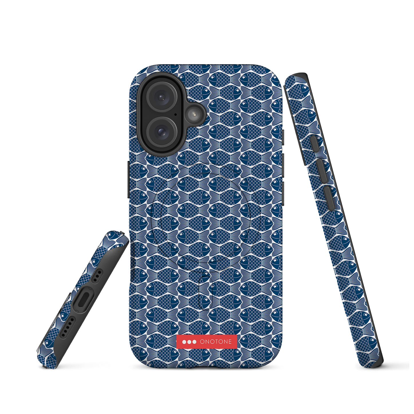 Japanese iPhone® Case with traditional Indigo fish patterns (IND-048)
