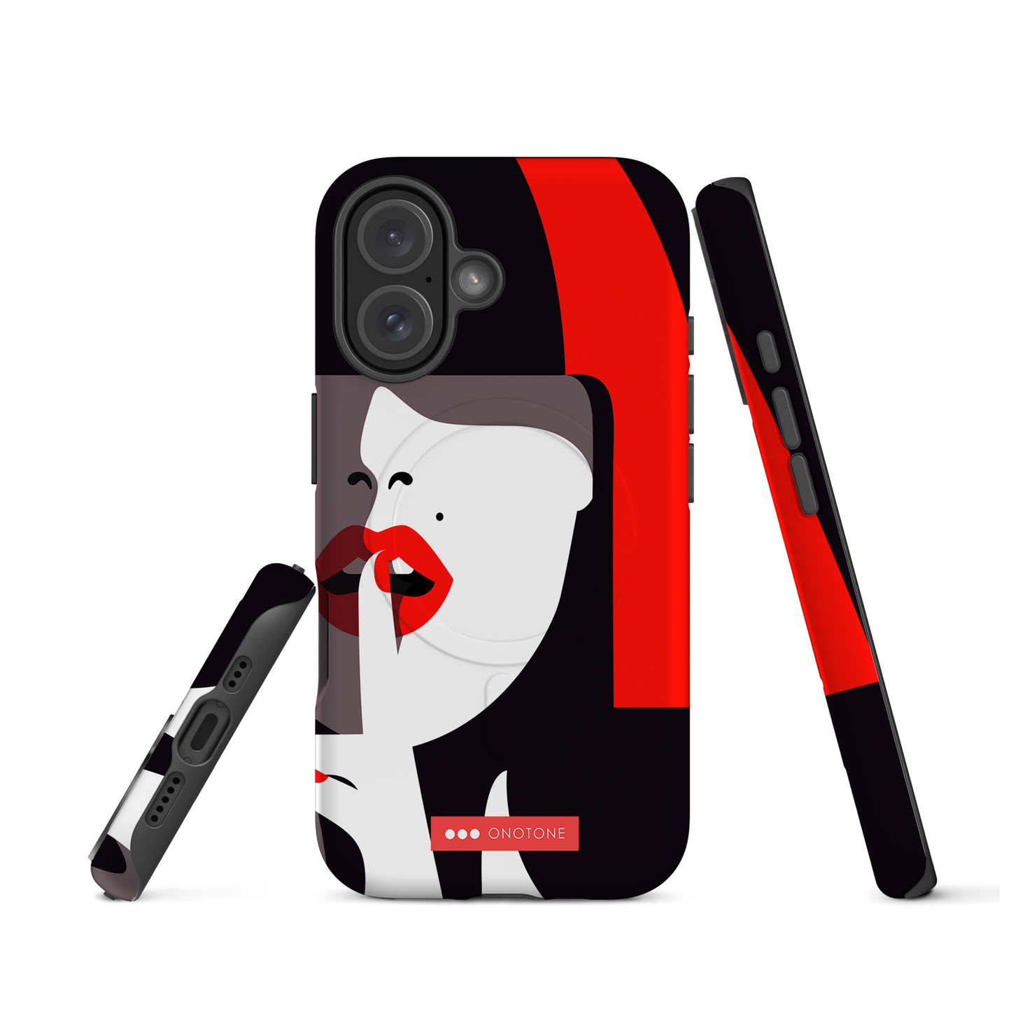 Dual Layer black modern iPhone® Case