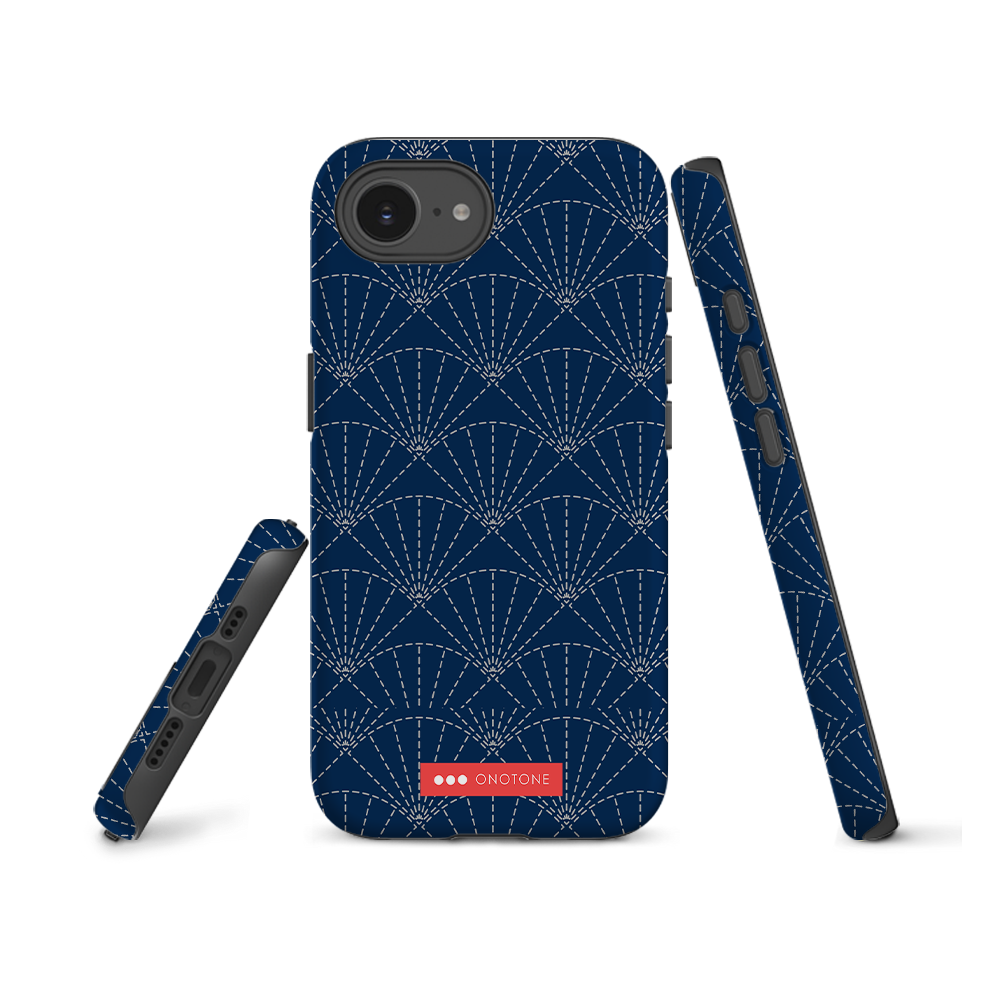 Japanese design indigo iPhone® Case with patterns
