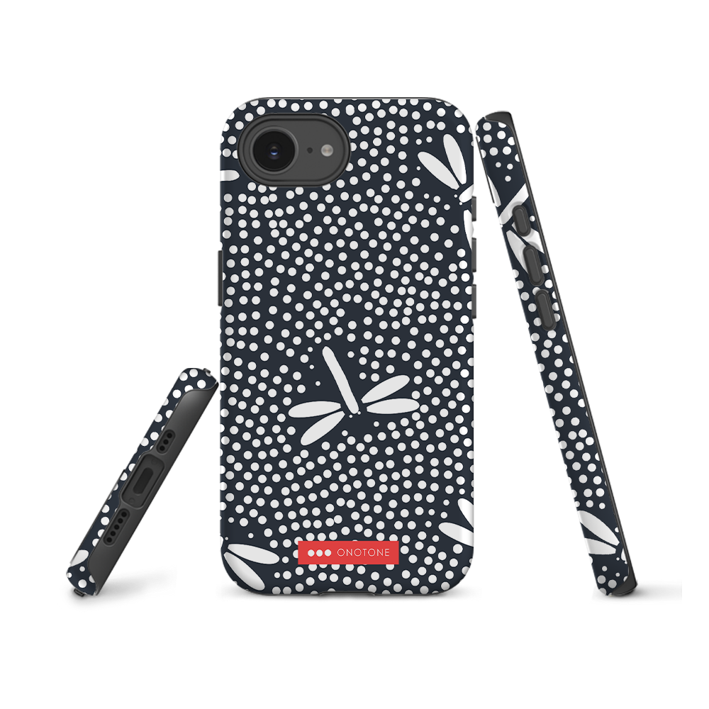 Japanese design indigo iPhone® Case with firefly patterns