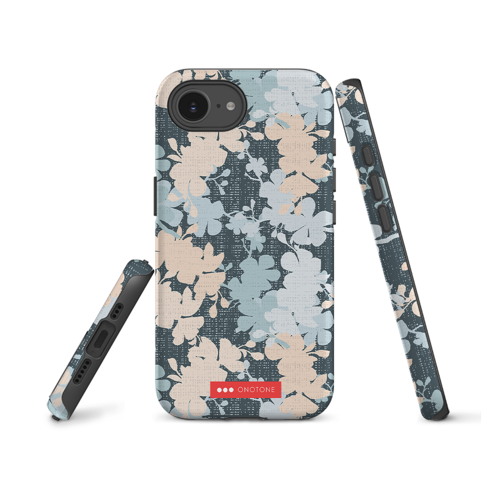 Japanese design indigo iPhone® Case with sakura flower patterns
