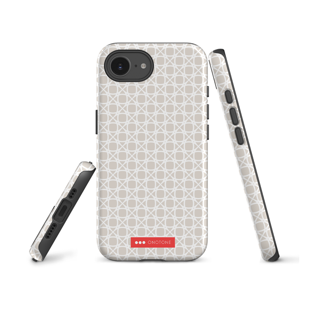 Japanese design indigo iPhone® Case with gray patterns (IND-026)