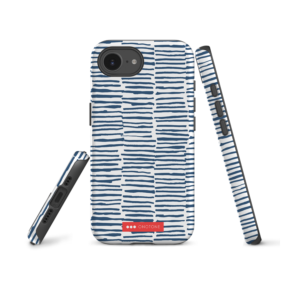 Japanese design indigo iPhone® Case with blue lines