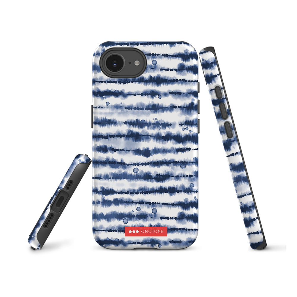 Japanese design indigo iPhone® Case with hand drawn patterns (IND-002)