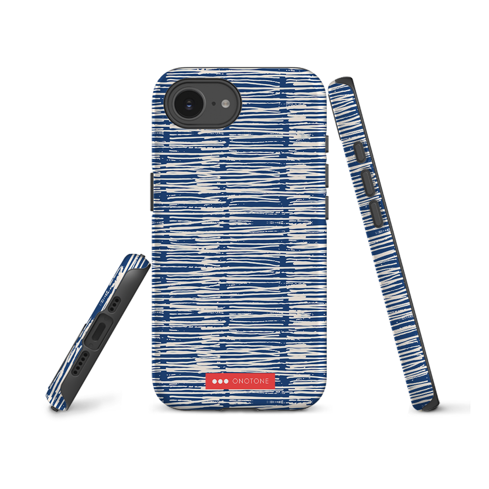 Japanese design indigo iPhone® Case with bluepatterns