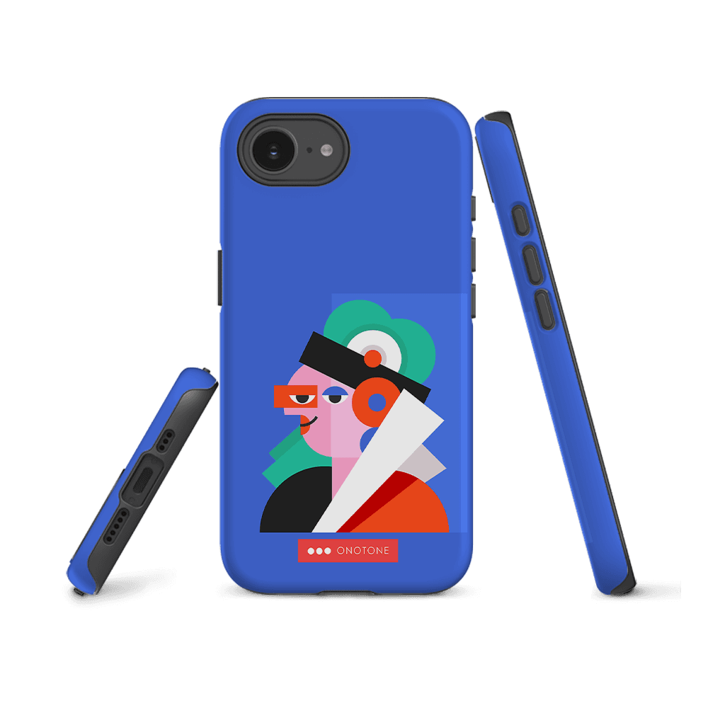 Dual Layer blue modern iPhone® Case