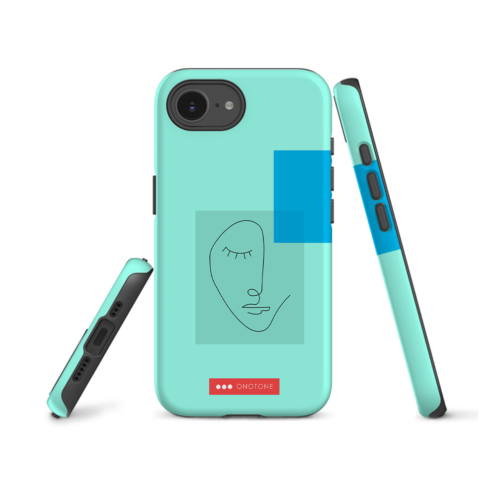 Dual Layer blue modern iPhone® Case