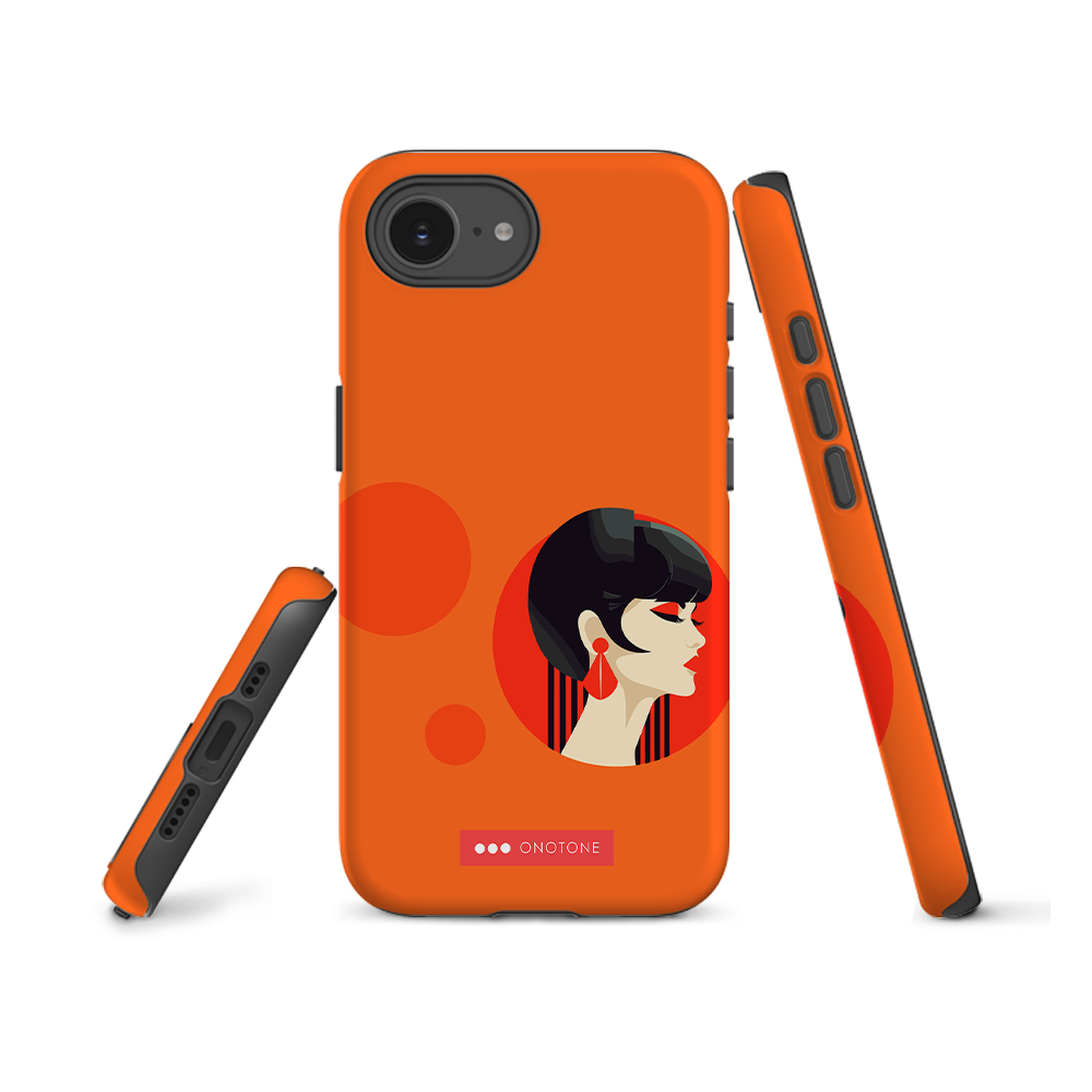 Dual Layer orange modern iPhone® Case